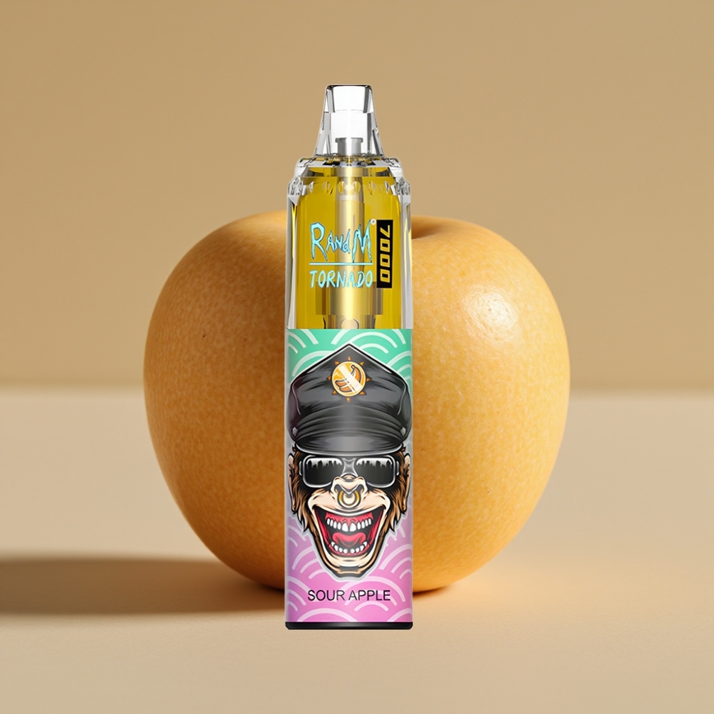 Fumot Tornado 7000 Puffs 14ML Sur Æble Type-C Luftjusterbar Disposable Vape