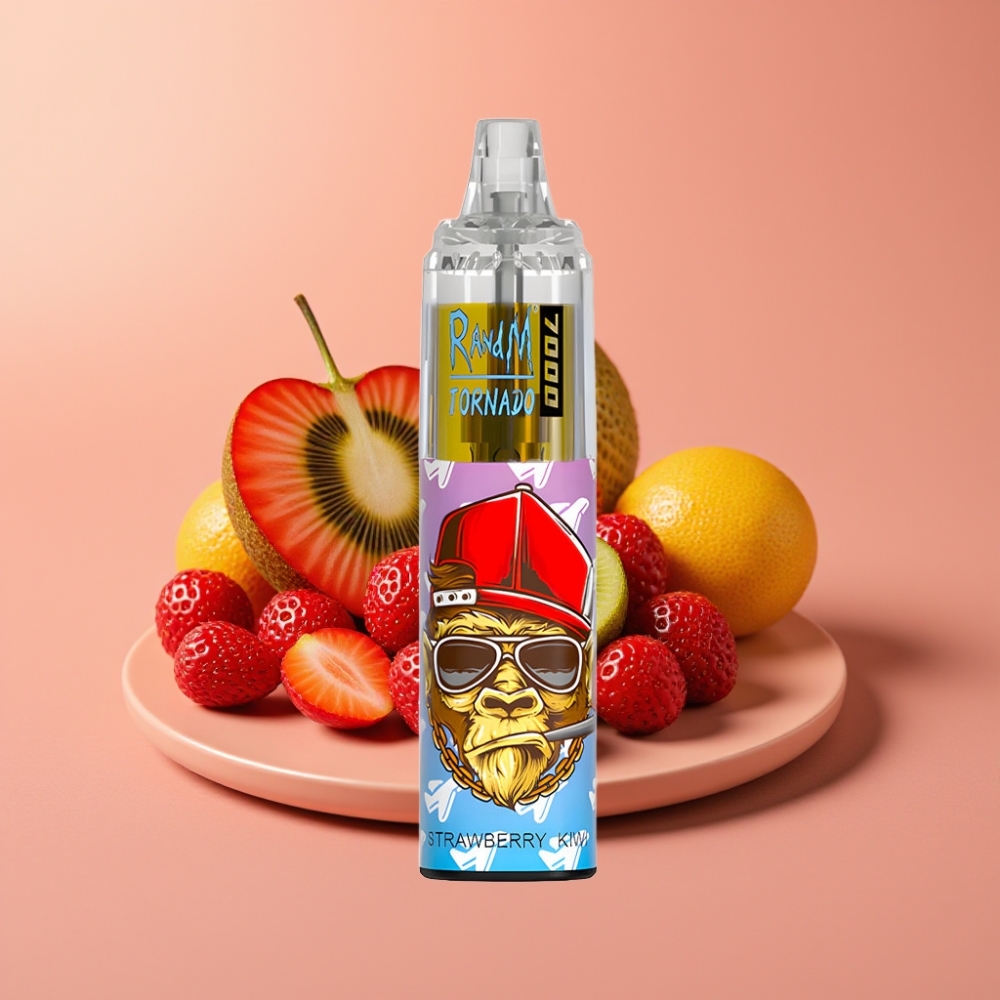 Fumot Tornado 7000 Puffs 14ML Type-C Jordbær Kiwi Disposable Vape