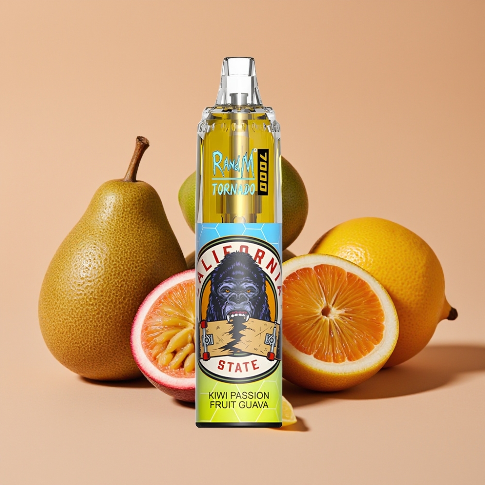 Fumot Tornado 7000 Puffs 14ML Type-C RGB Kiwi Passionsfrugt Guava Disposable Vape