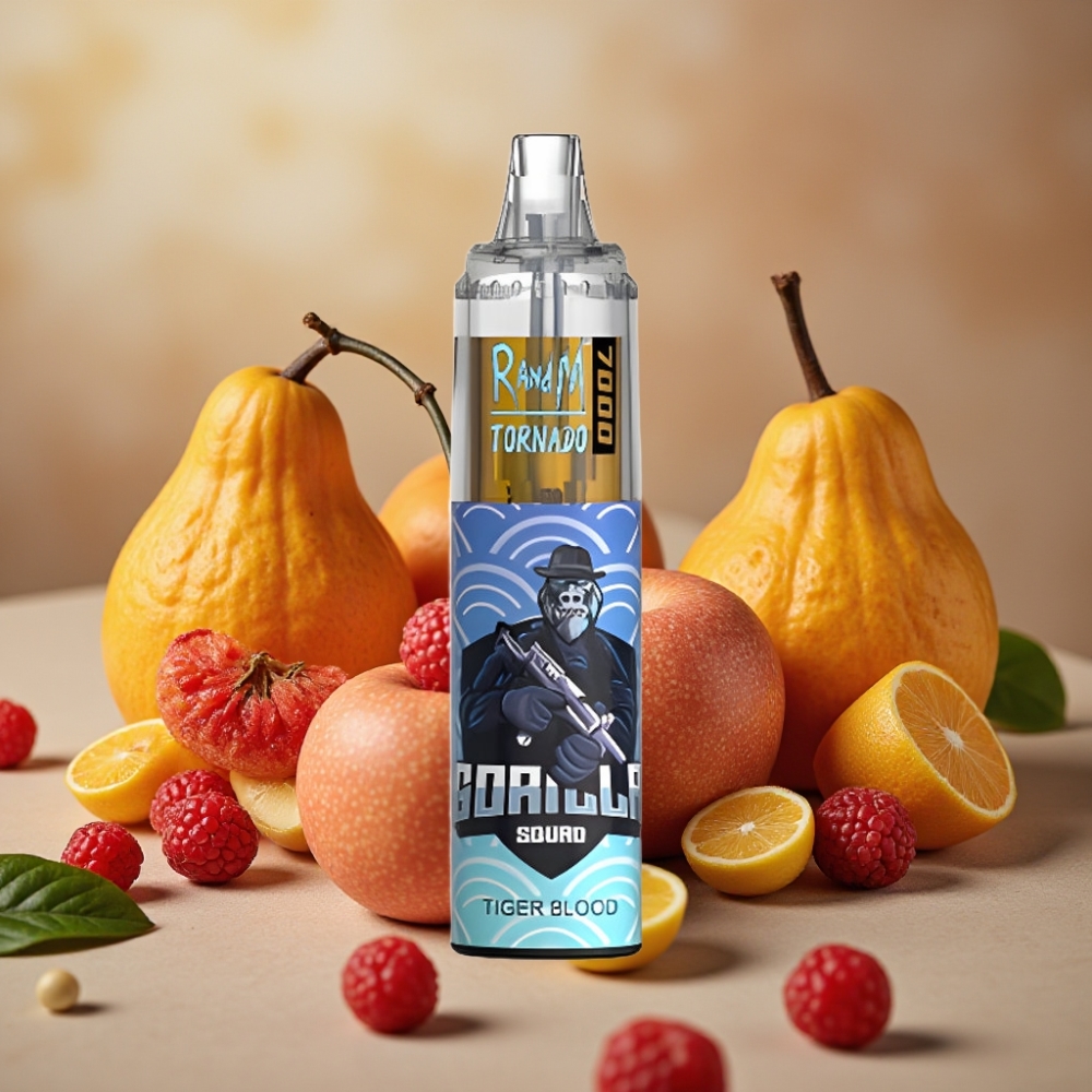 Fumot Tornado 7000 Puffs 14ML Type-C Tiger Blod (Tiger Blood) Luftjusterbar