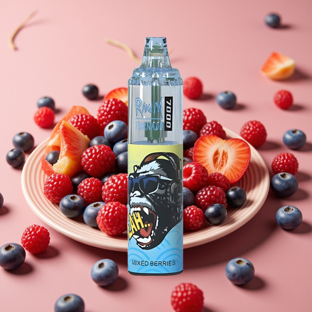 Fumot Tornado 7000 Puffs 14 ML Blandede Bær Disposable Vape