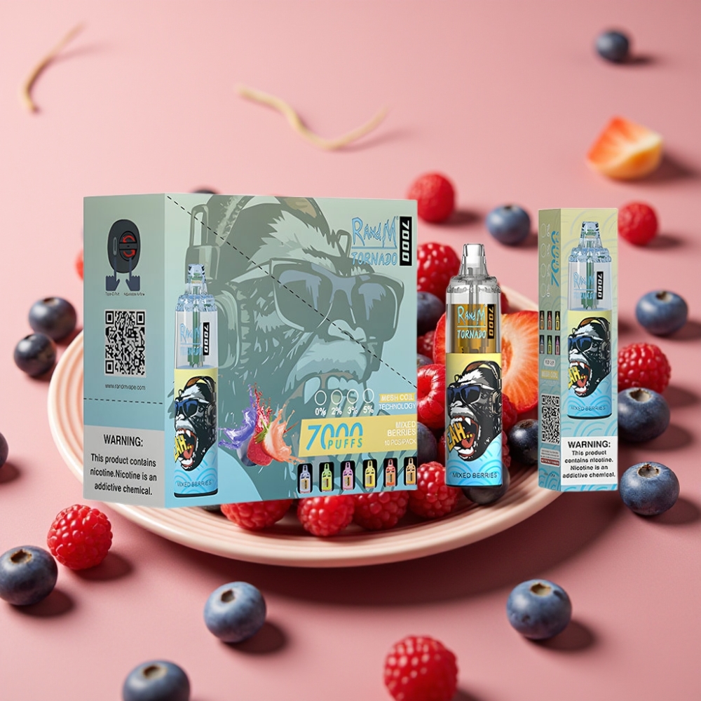 Fumot Tornado 7000 Puffs 14 ML Blandede Bær Disposable Vape