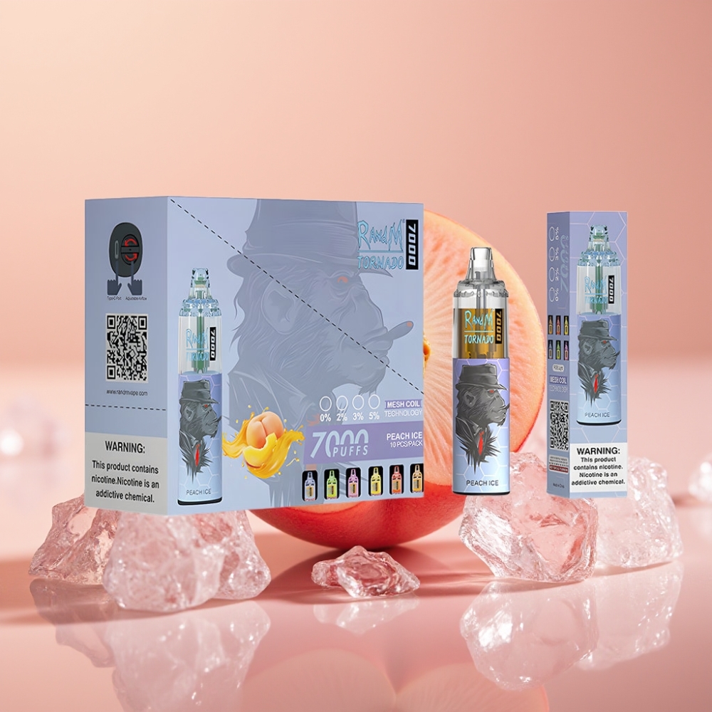 Fumot Tornado 7000 Puffs 14 ML E-liquid Fersken Is Disposable Vape