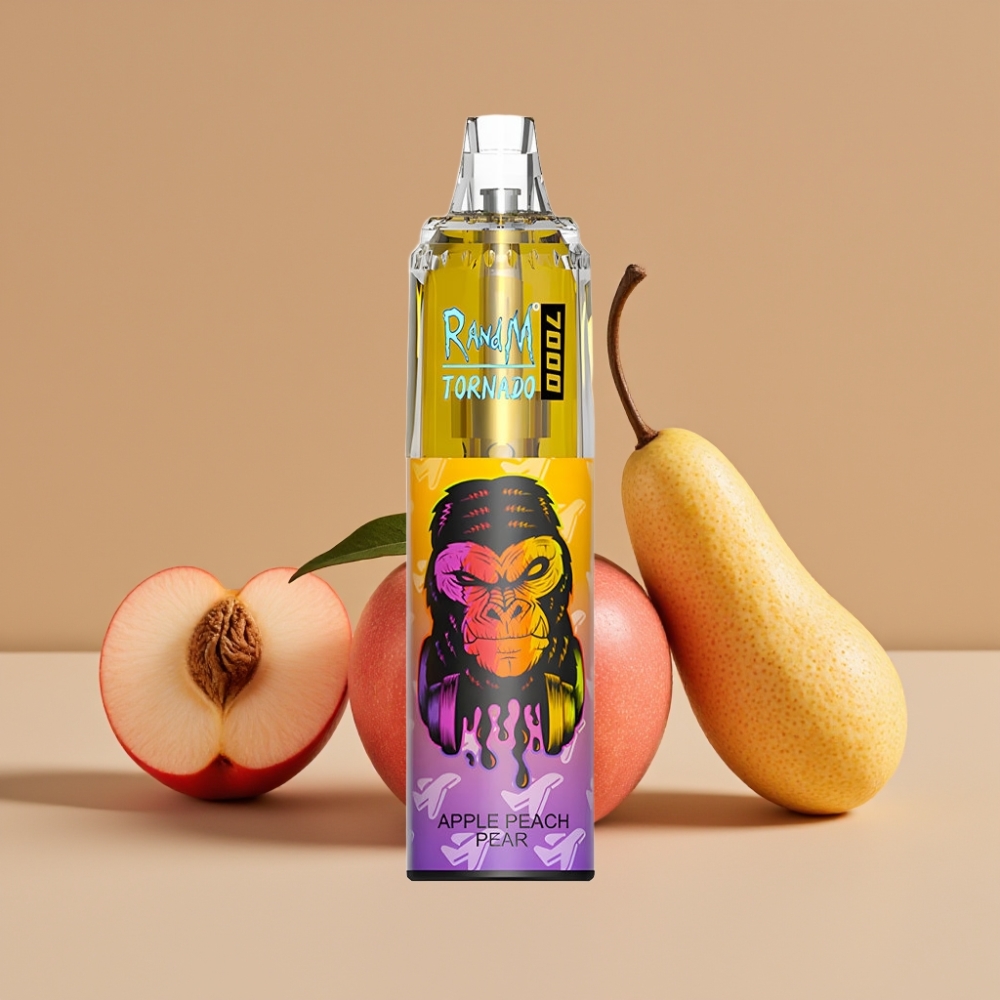 Fumot Tornado 7000 Puffs 14 ML E-liquid Æble Fersken Pære