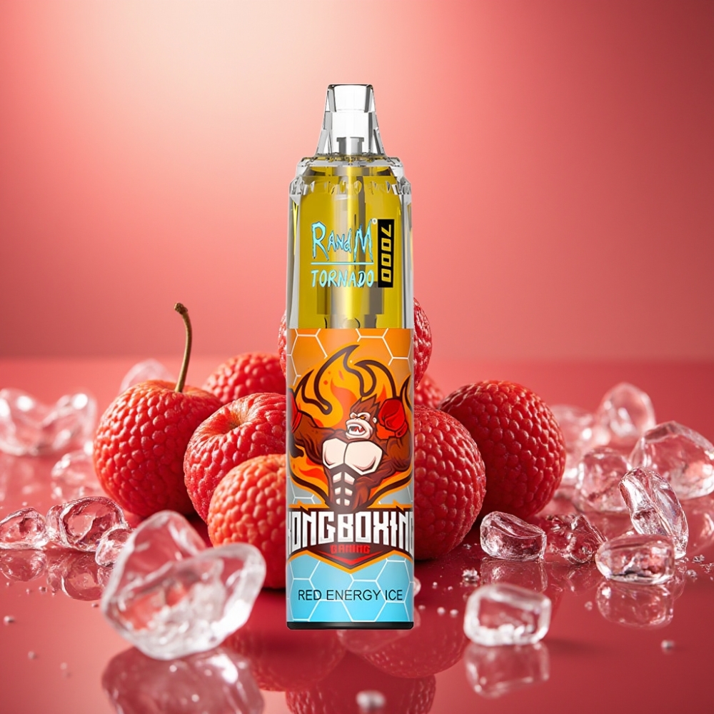 Fumot Tornado 7000 Puffs 14 ML Mesh Coil Type-C Rød Energi Is Disposable Vape