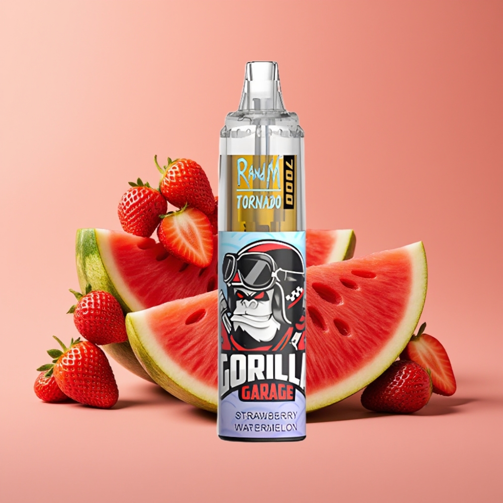Fumot Tornado 7000 Puffs 14 ML Type-C Jordbær Vandmelon Disposable Vape
