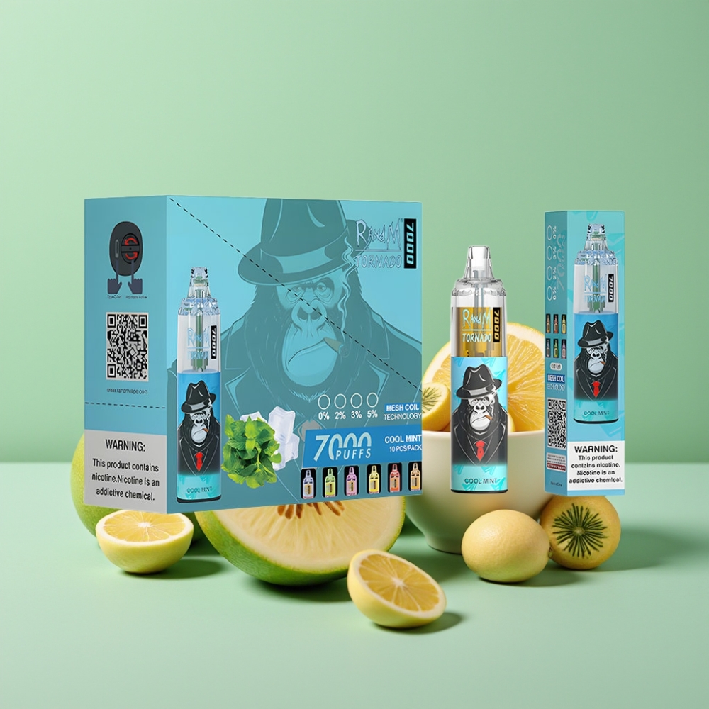 Fumot Tornado 7000 Puffs 14 ML Type-C Kølig Mynte Disposable Vape