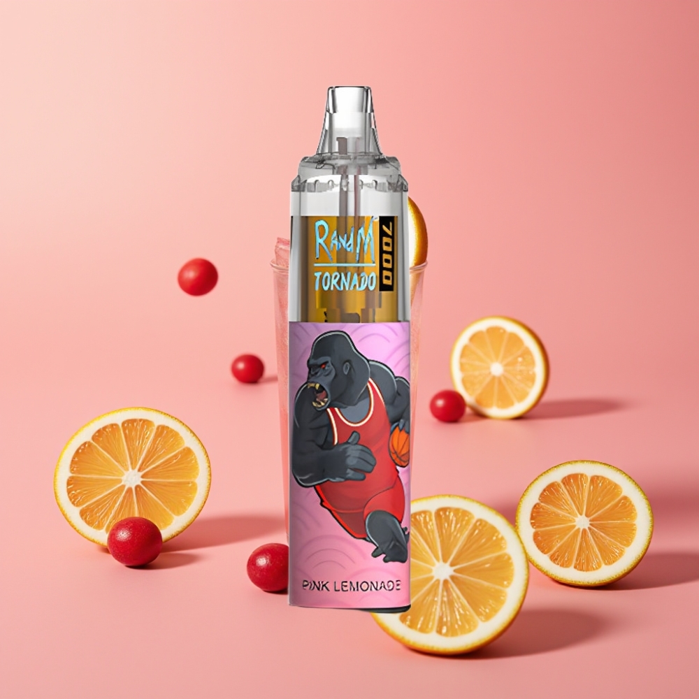 Fumot Tornado 7000 Puffs 14 ML Type-C Luftjusterbar Pink Lemonade