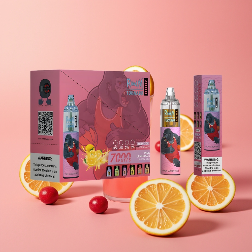 Fumot Tornado 7000 Puffs 14 ML Type-C Luftjusterbar Pink Lemonade
