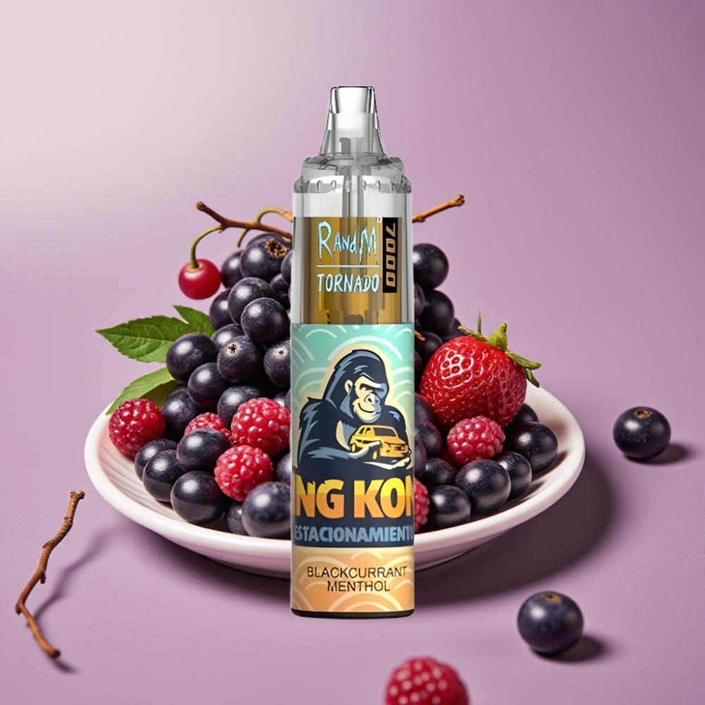 Fumot Tornado 7000 Puffs 14 ML Type-C Sortsolbær Mentol Disposable Vape