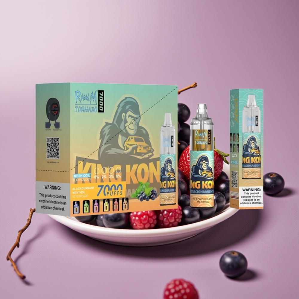 Fumot Tornado 7000 Puffs 14 ML Type-C Sortsolbær Mentol Disposable Vape