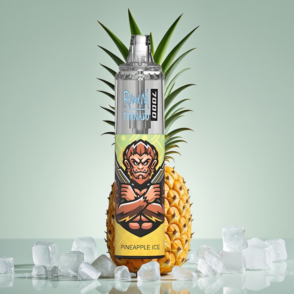 Fumot Tornado 7000 Puffs Ananas Is Mesh Coil 14ML Type-C RGB Luftjustering