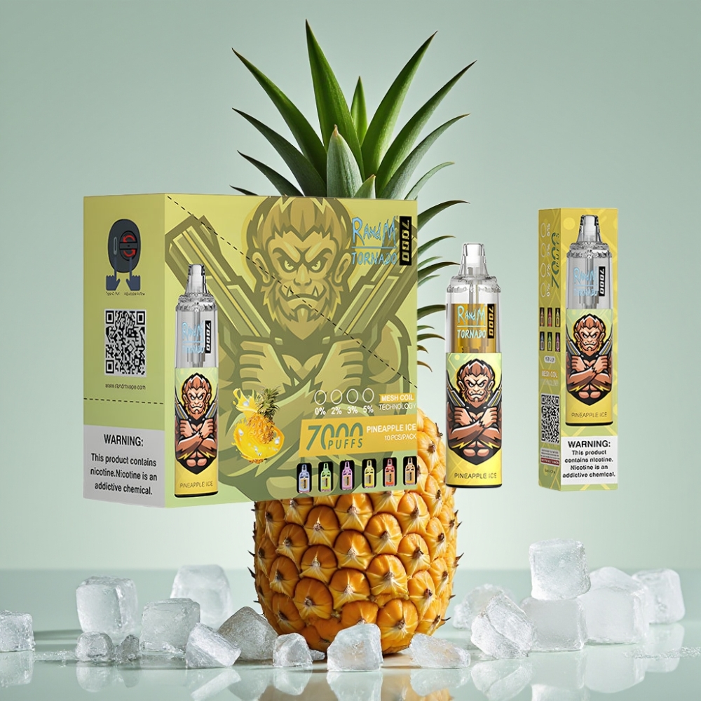 Fumot Tornado 7000 Puffs Ananas Is Mesh Coil 14ML Type-C RGB Luftjustering