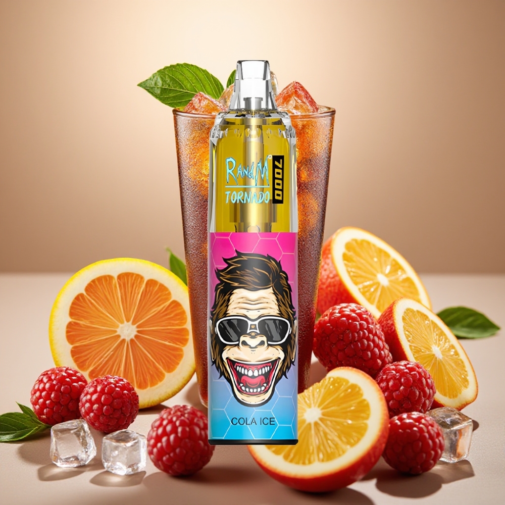 Fumot Tornado 7000 Puffs Disposable Vape Cola Is Mesh Coil Type-C Luftjusterbar