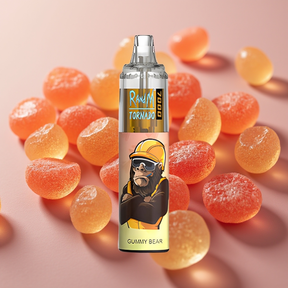 Fumot Tornado 7000 Puffs Disposable Vape Gummibjørn 14ML Type-C RGB