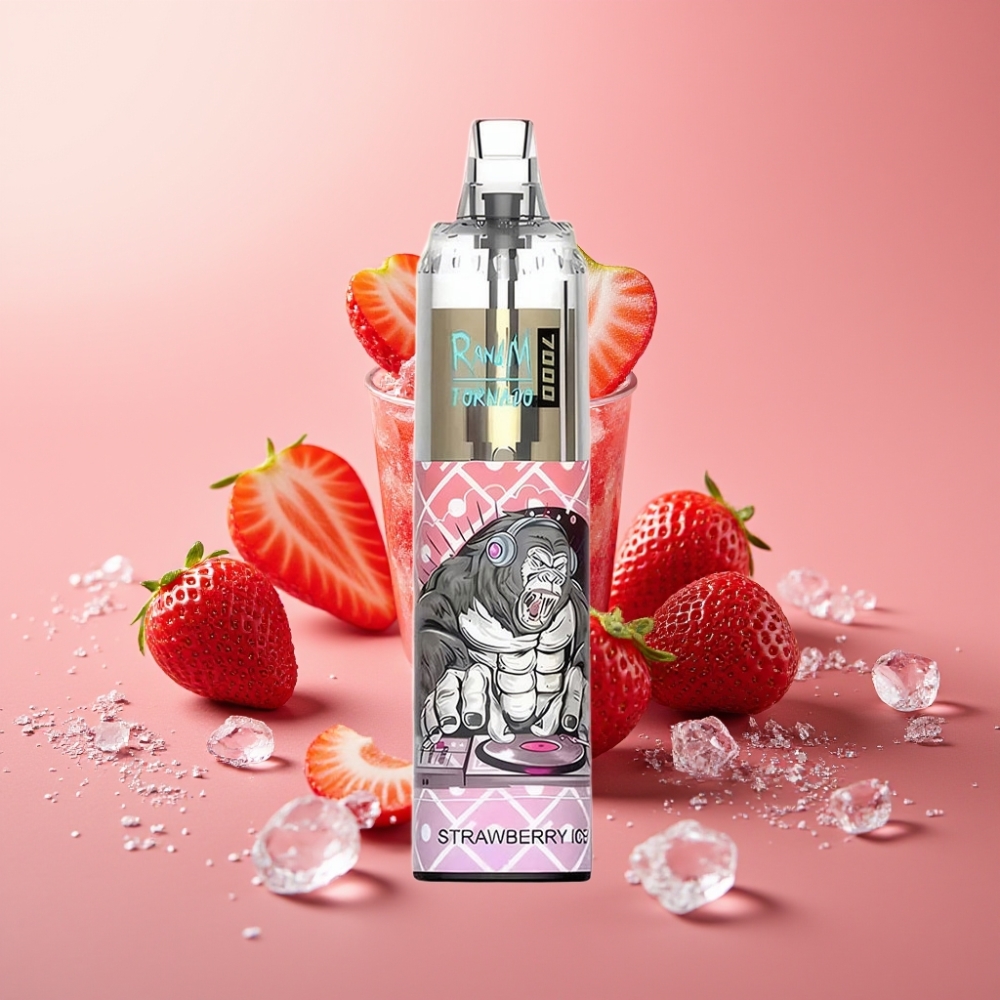 Fumot Tornado 7000 Puffs Disposable Vape Jordbær Is 14 ML Mesh Coil Type-C