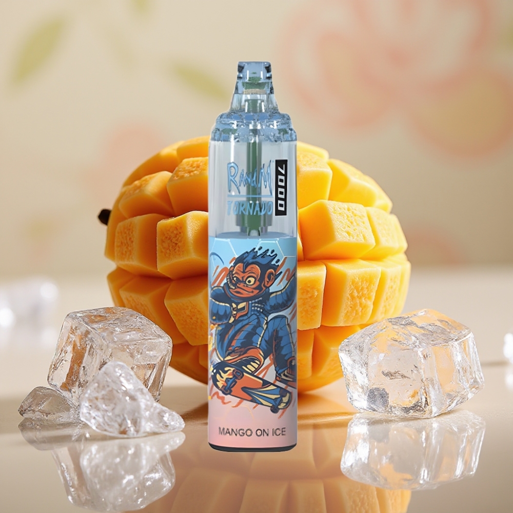 Fumot Tornado 7000 Puffs Disposable Vape Mango På Is 14ML Type-C RGB