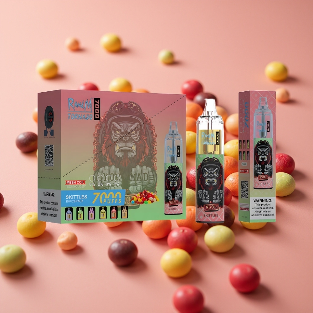 Fumot Tornado 7000 Puffs Disposable Vape Skiltter & RandM 14ML Type-C RGB
