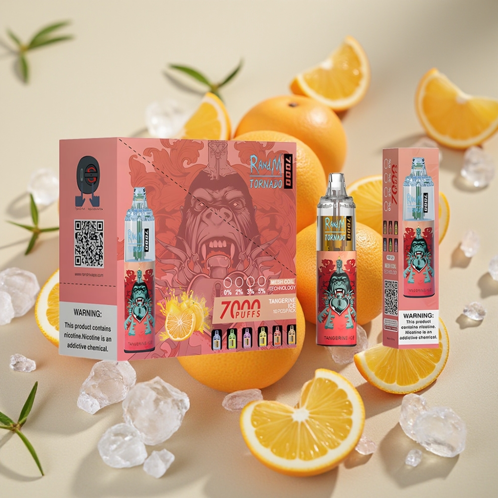 Fumot Tornado 7000 Puffs Disposable Vape Tangerin Is (14 ML, 850 MAH, Type-C)