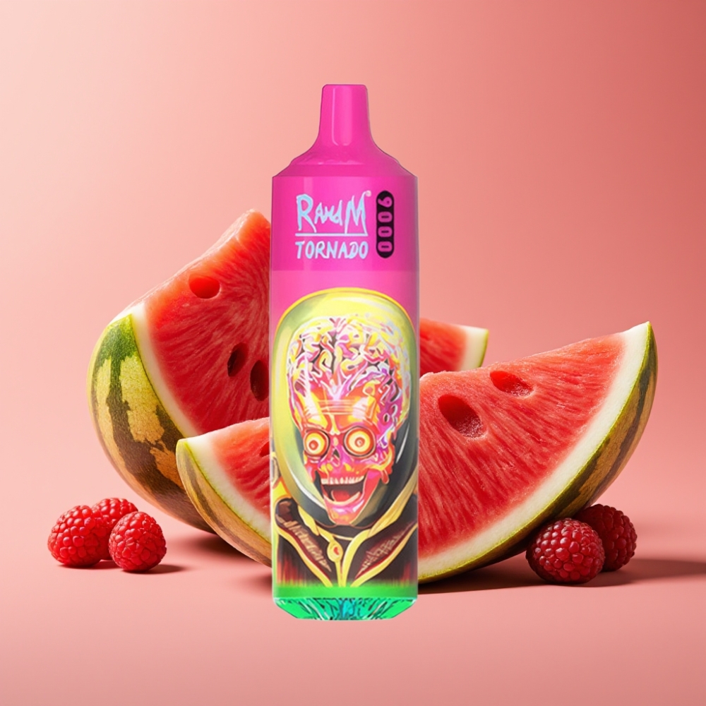 RandM Tornado 9000 Puffs 850 mAh 18 mL Mesh Coil Hindbær Vandmelon