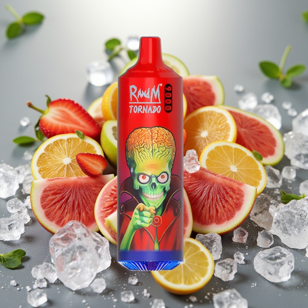 RandM Tornado 9000 Puffs 850 mAh 18 mL Mesh Coil RGB Display Lush Is