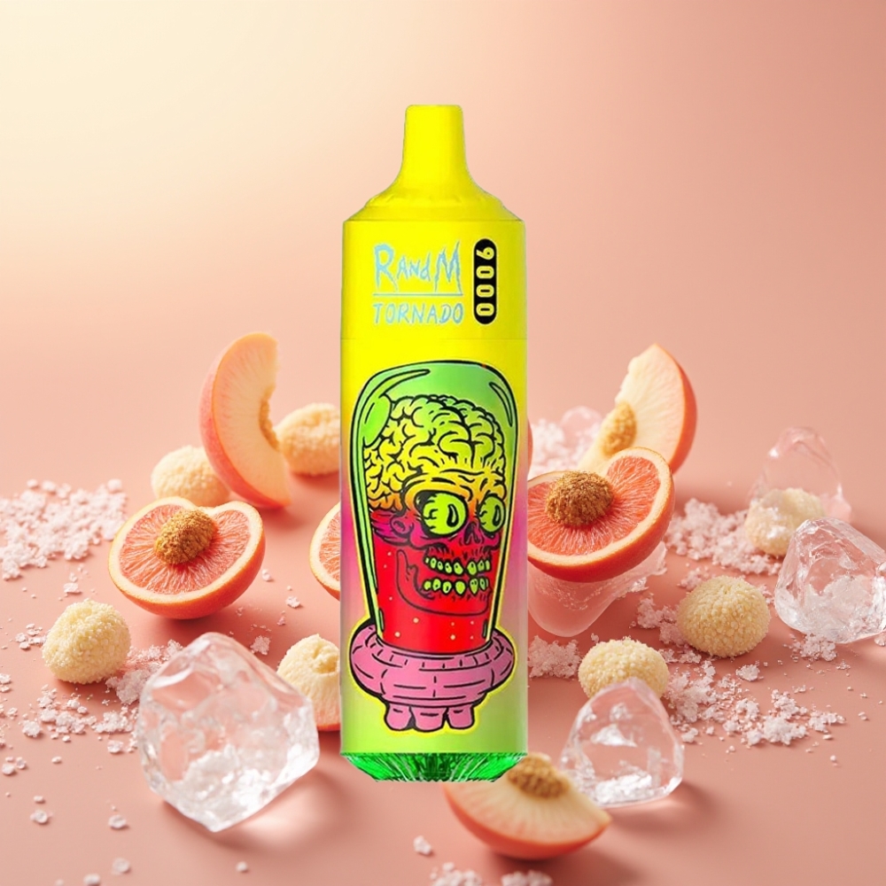 RandM Tornado 9000 Puffs 850 mAh 18 mL Mesh Coil Sommersfersken Is RGB Skærm