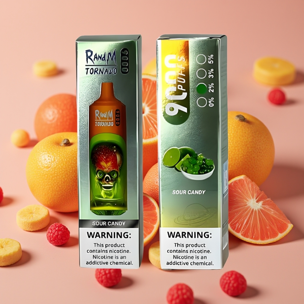 RandM Tornado 9000 Puffs Genanvendelig 850 mAh 18 mL Mesh Søde Slik