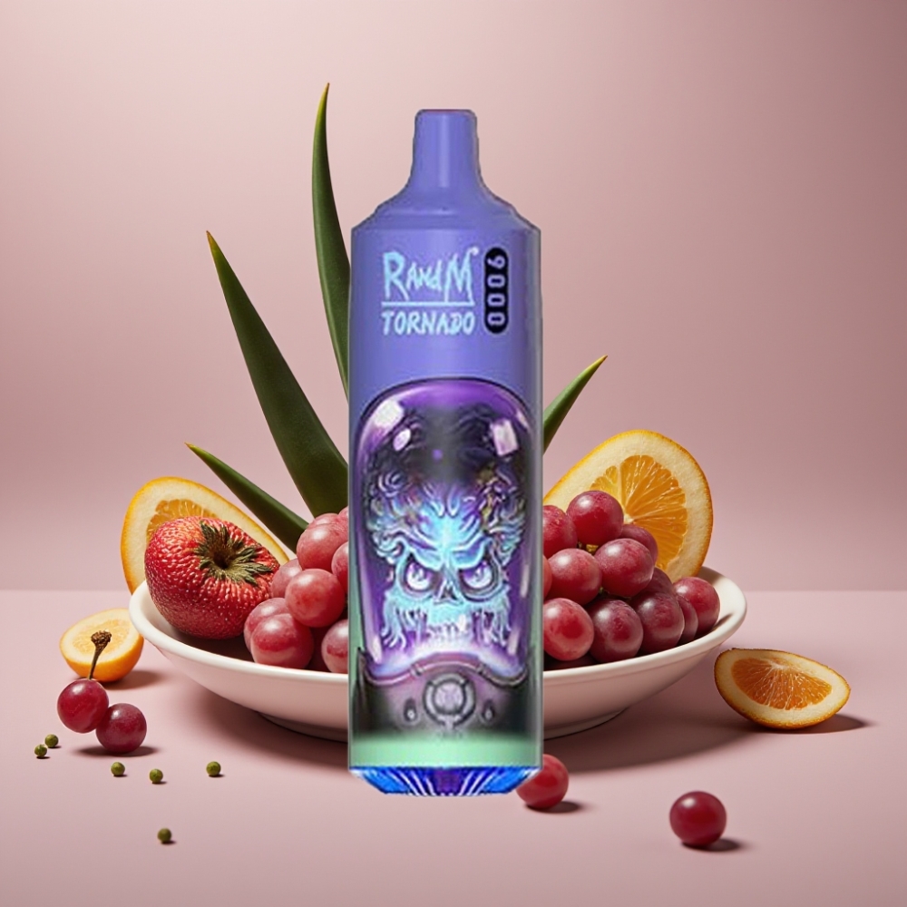 RandM Tornado 9000 Puffs Genanvendelig 850 mAh Aloe Grape MESH RGB