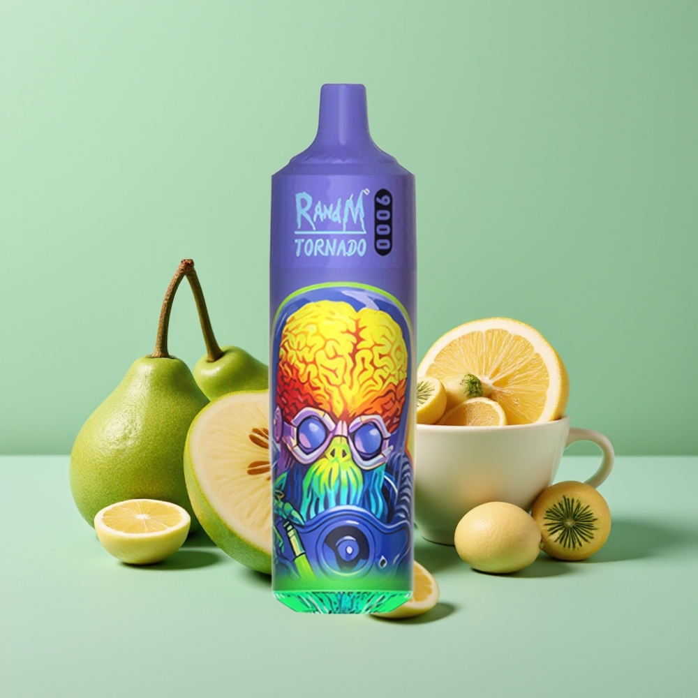 RandM Tornado 9000 Puffs Genopladelig 850 mAh 18 mL Mesh Coil Kølig Mynte RGB