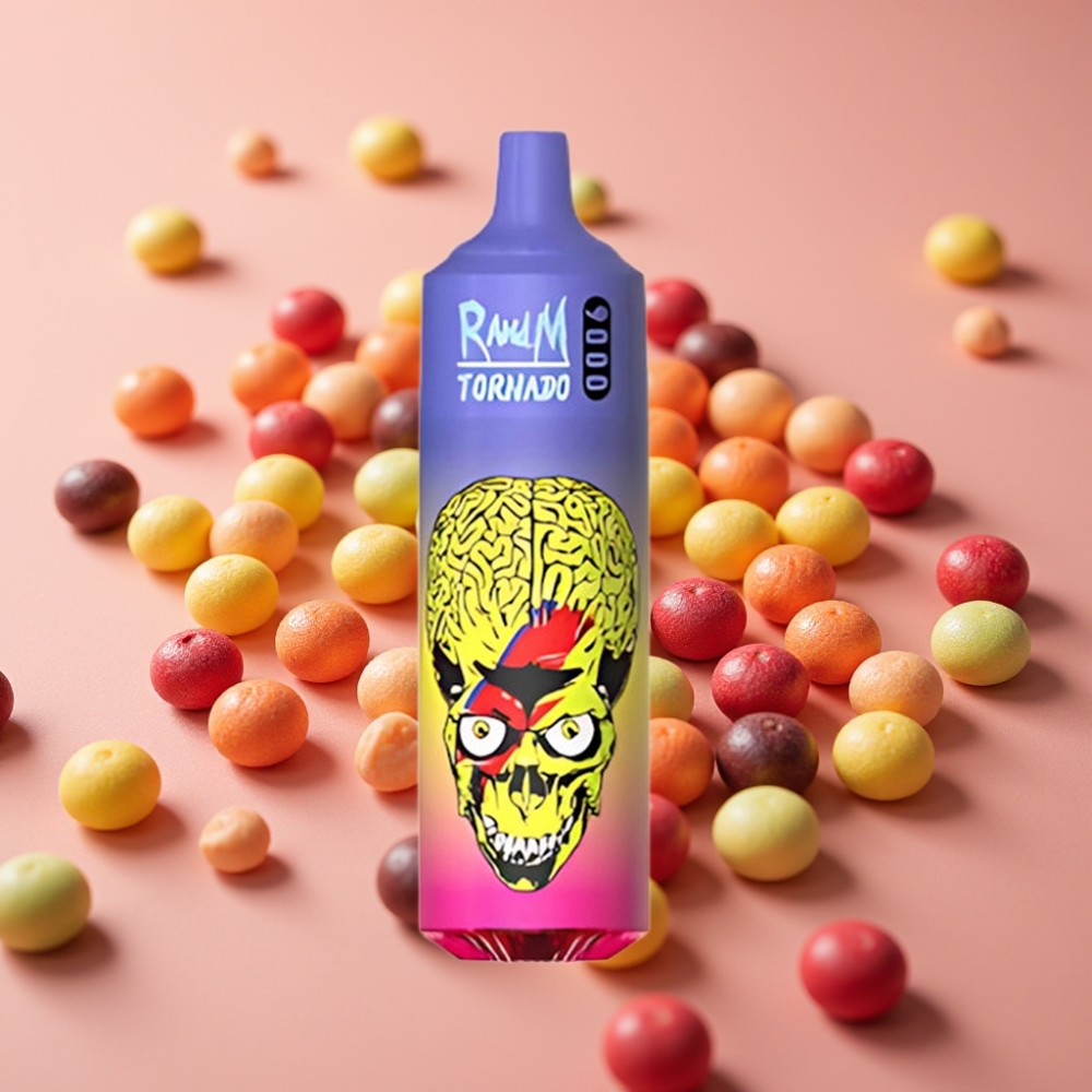 RandM Tornado 9000 Puffs Genopladelig 850 mAh Mesh Coil 18 mL RGB Skildpadder