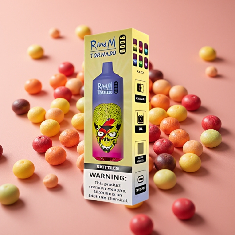 RandM Tornado 9000 Puffs Genopladelig 850 mAh Mesh Coil 18 mL RGB Skildpadder