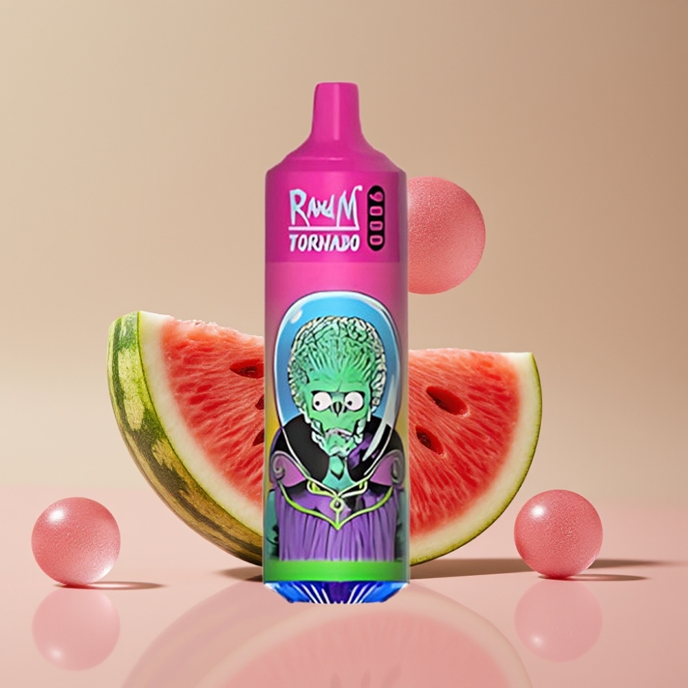 RandM Tornado 9000 Puffs Genopladelig Vandmelon Tyggegummi Mesh Coil 18 mL