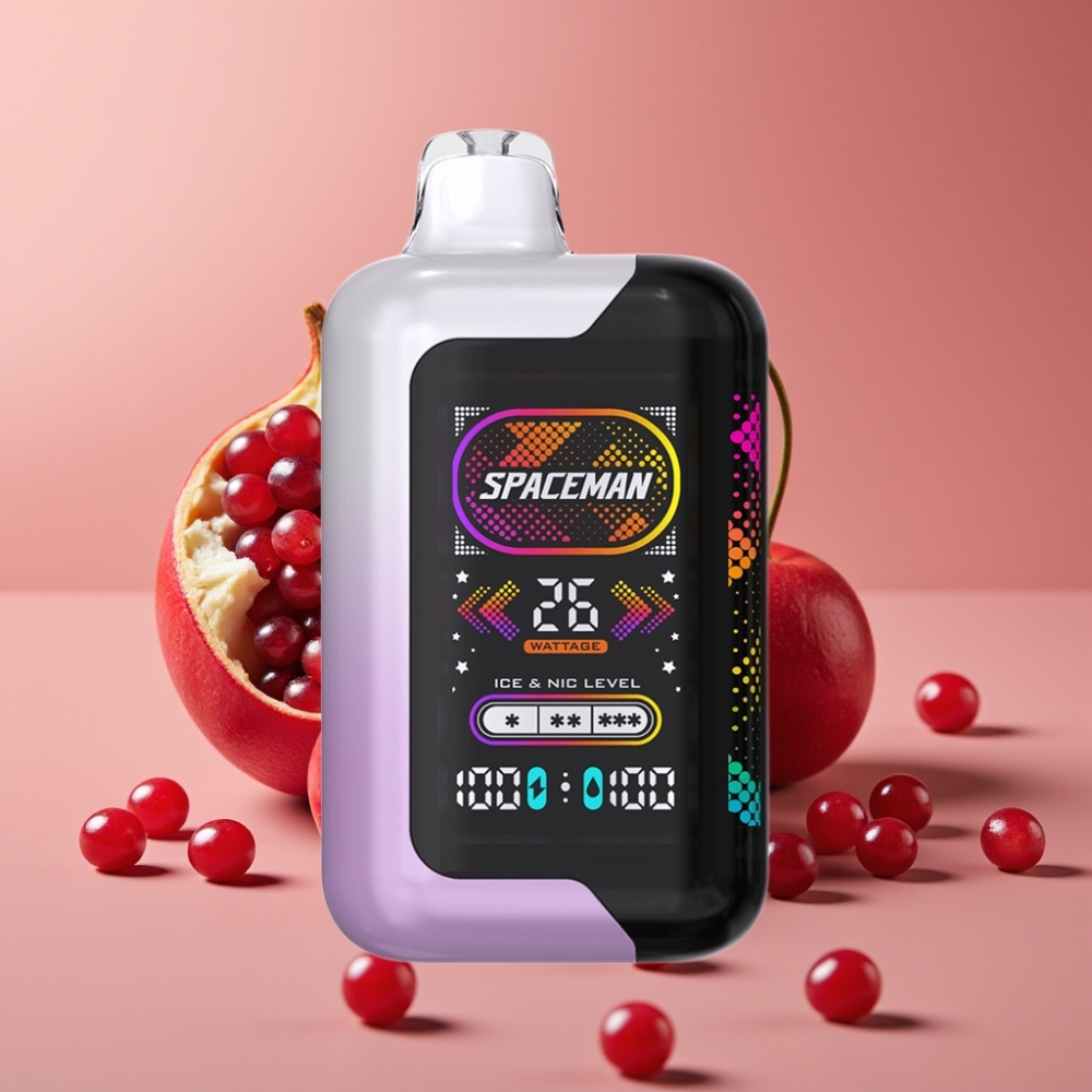 SMOK SPACEMAN SP40000 0% Nikotin 20ml Skærm 1000mAh Tilpasselig Is Kirsebær Granatæble