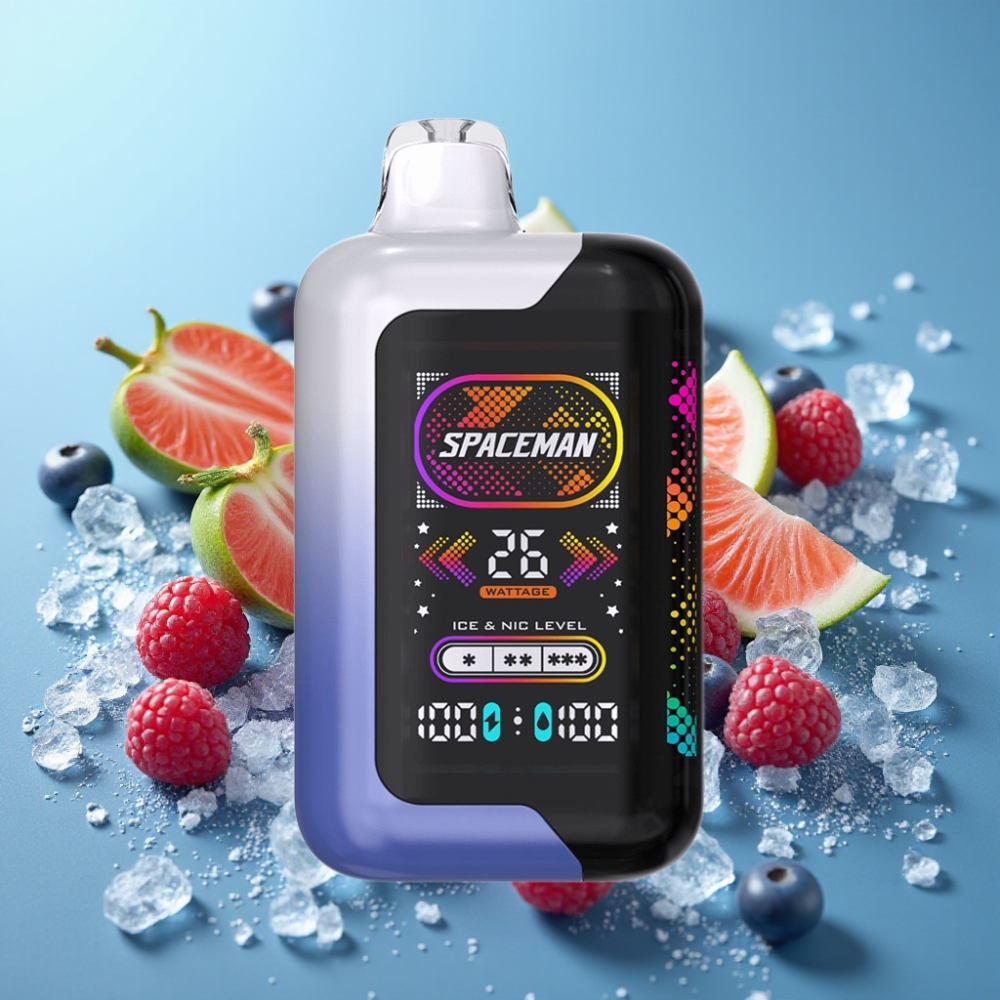 SMOK SPACEMAN SP40000 Zero Nikotin 20ml 40000 sug Dynamisk Lys Skærm Ladbar E-cigaret Blå Hindbær Is