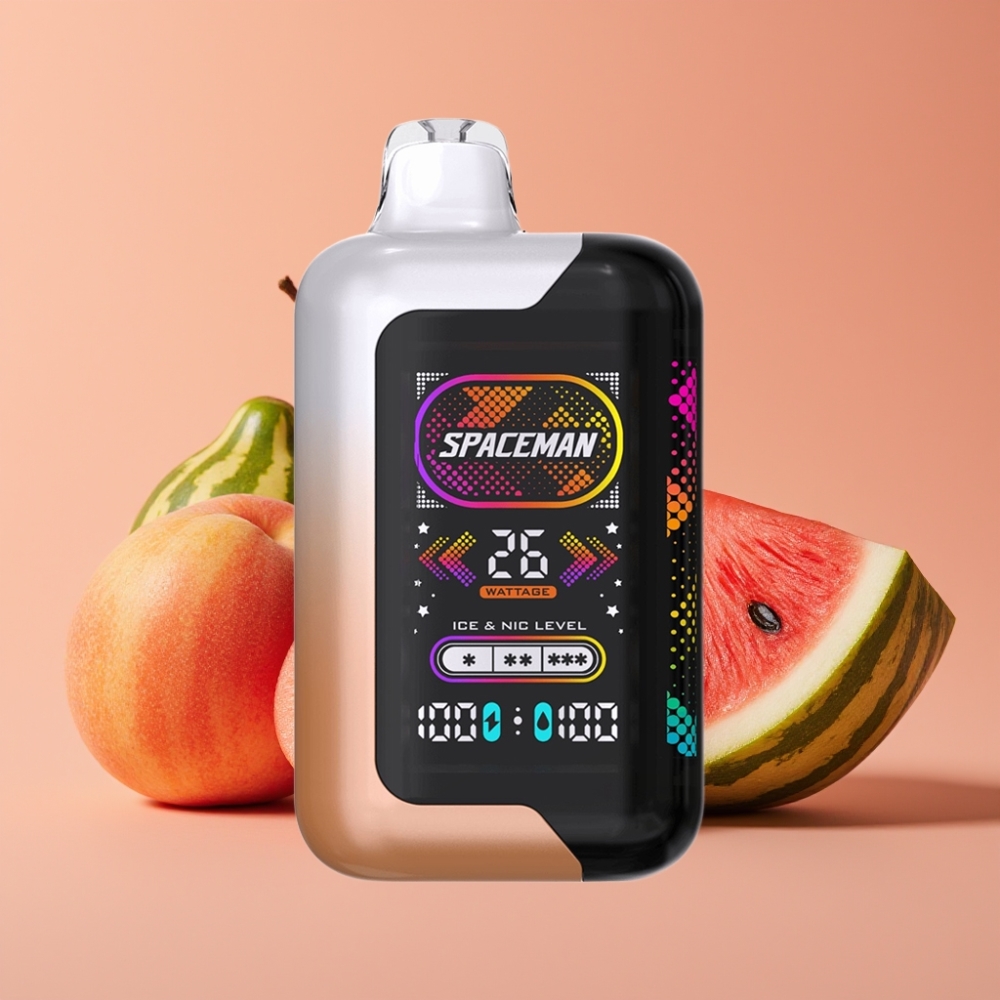 SMOK SPACEMAN SP40000 Zero Nikotin Disposable - 20ml - 1000mAh - 4 Strømmetoder - Saftig Fersken Vandmelon
