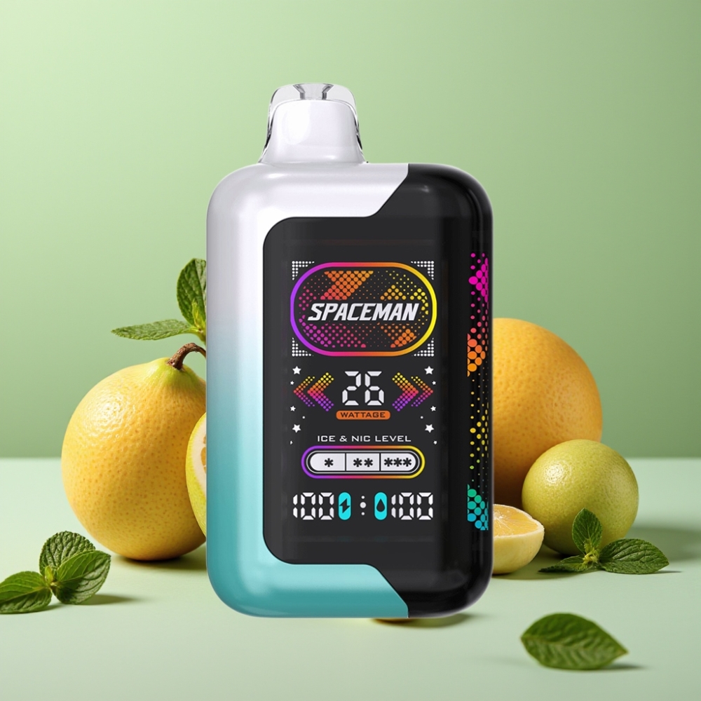 SMOK Spaceman SP40000 0mg Nikotin Opladningsbar Disposable med 20ml Frisk Mynte og Dynamisk Lys