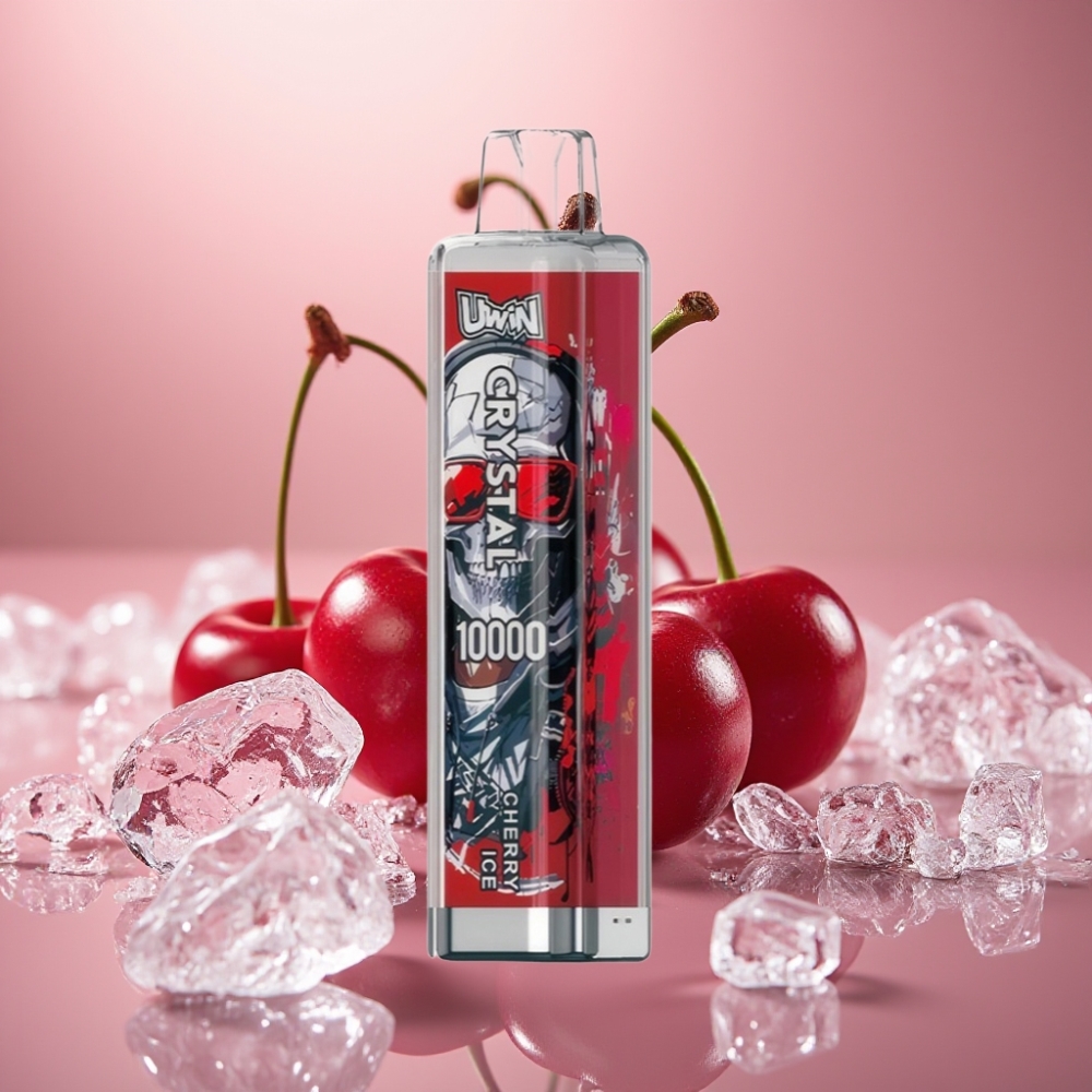 UWIN Crystal 10000 Puffs Cherry Is (Kirsebær Is) 18ml 650mAh Type-C RGB