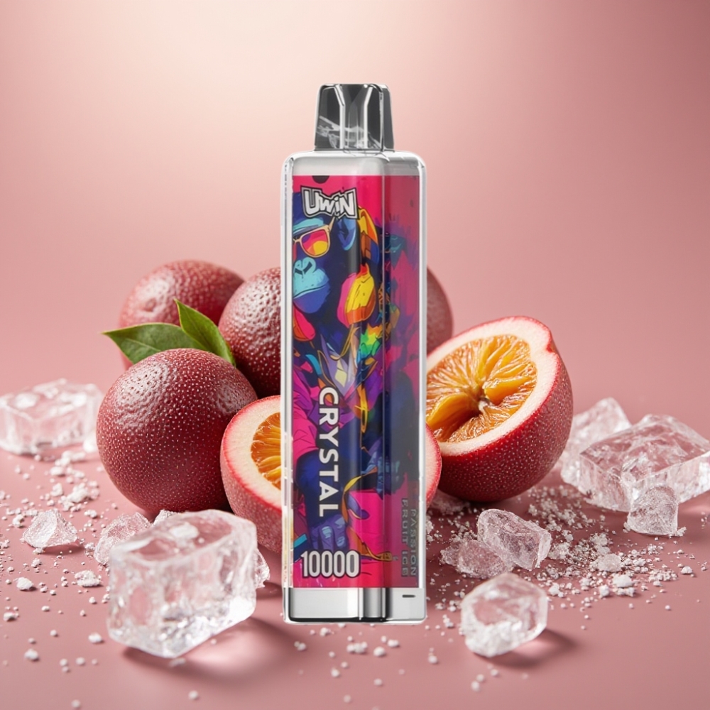 UWIN Crystal 10000 Puffs Passionfrugt Is 18ml 5% Nikotin Type-C Opladning