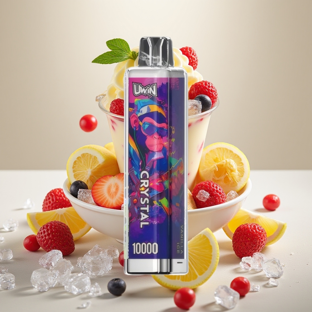 UWIN Crystal 10000 Puffs Vaniljeis Disposable Vape 18ml 650mAh Type-C