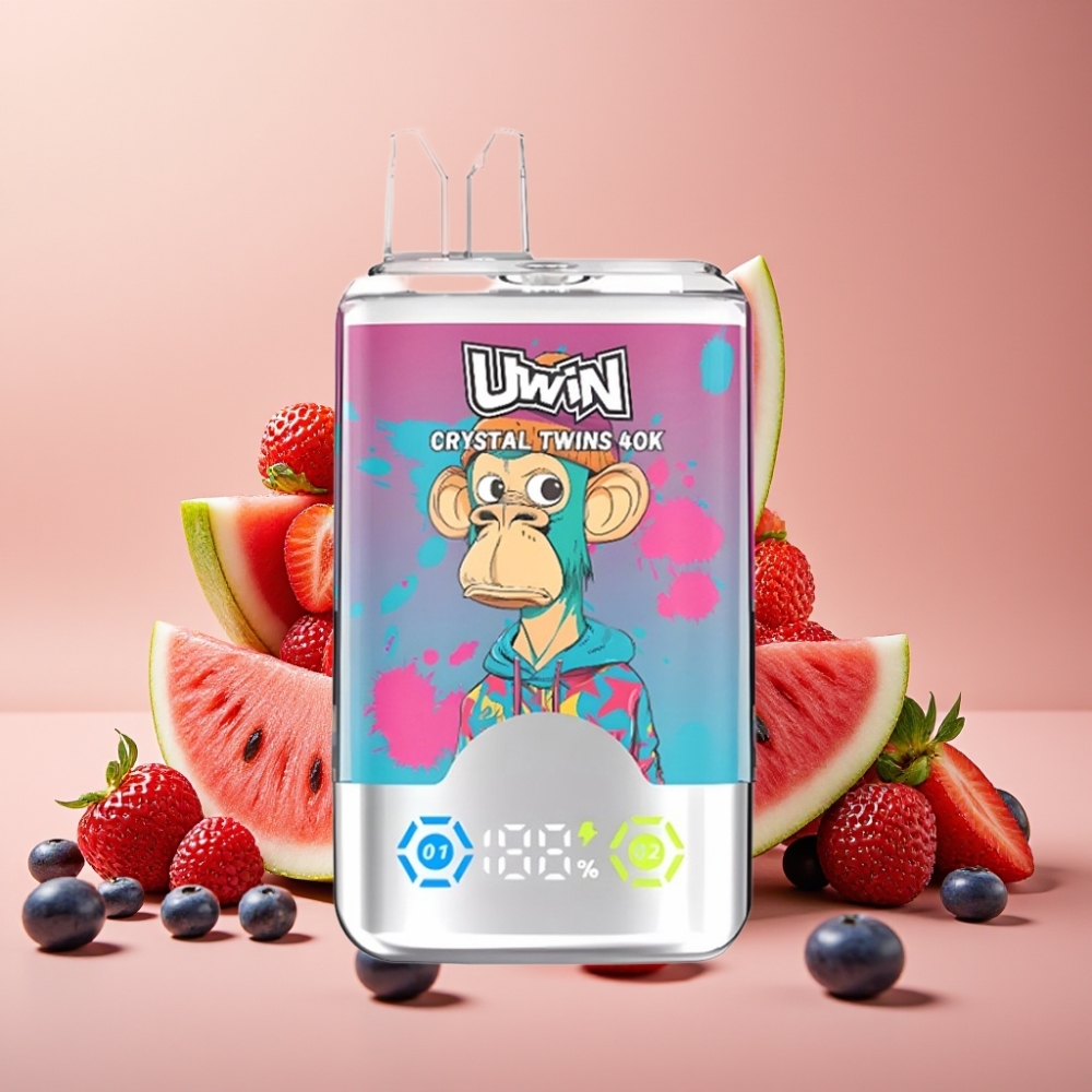 UWIN Crystal Twins 40000 Puffs Vandmelon Is Blandet Bær 32ml 850mAh Type-C