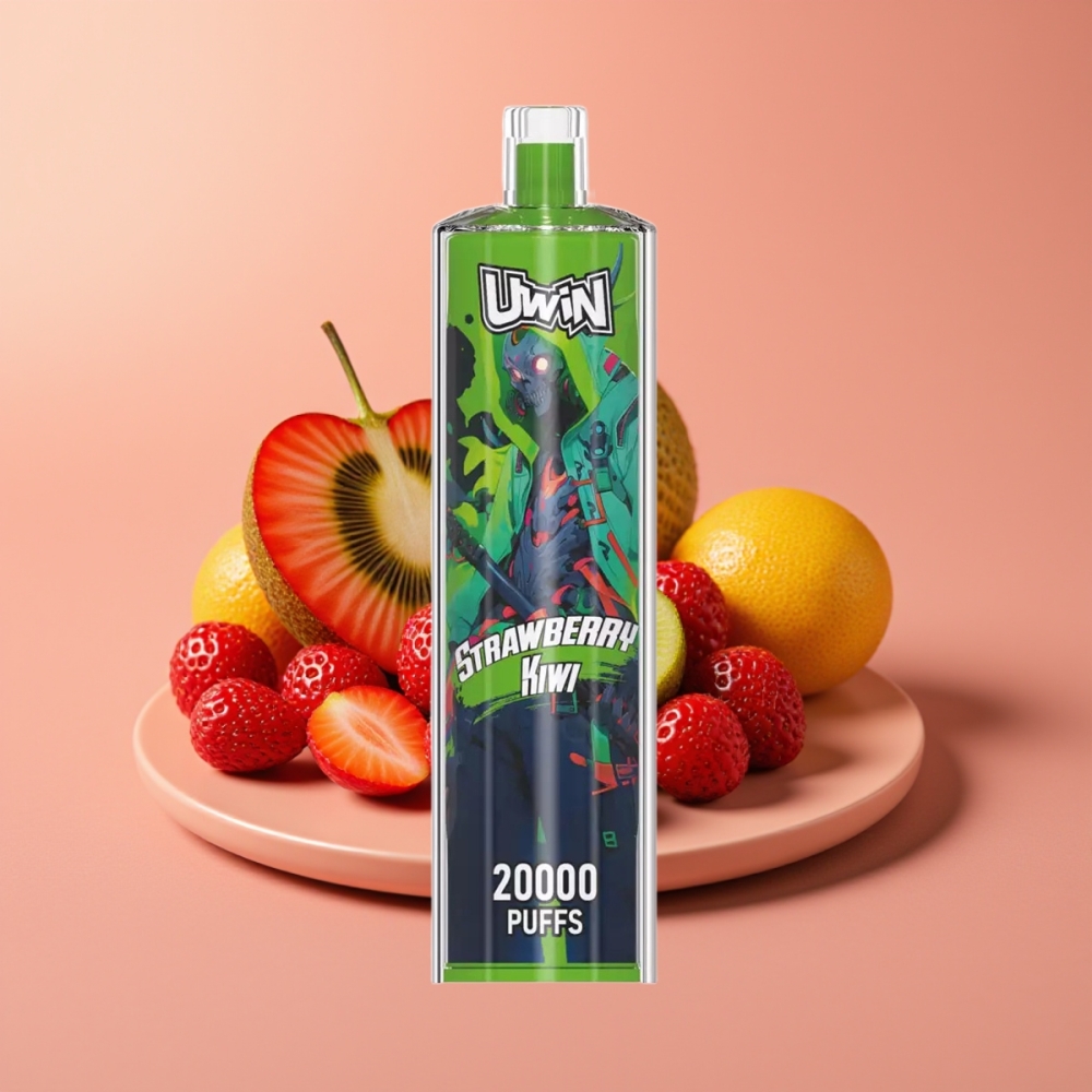 Uwin Shisha Hookah Crystal 20000 Puffs 0-5% Nikotin 22ml Type-C Ladbar Jordbær Kiwi