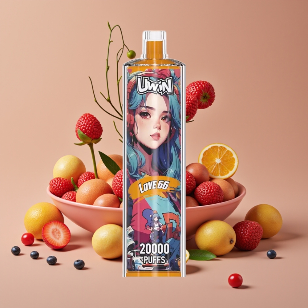 Uwin Shisha Hookah Crystal 20000 Puffs 0-5% Nikotin 22ml Type-C Ladbar MESH Kærlighed 66