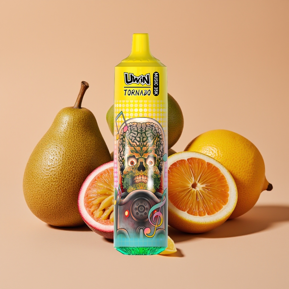 Uwin Tornado 35K Music Engangs Vape med Kiwi Passionsfrugt Guava & Opladbar